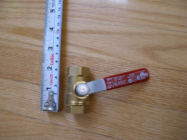 Ball valve top view